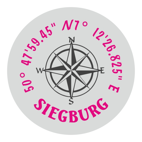 Kompass rosa/grau