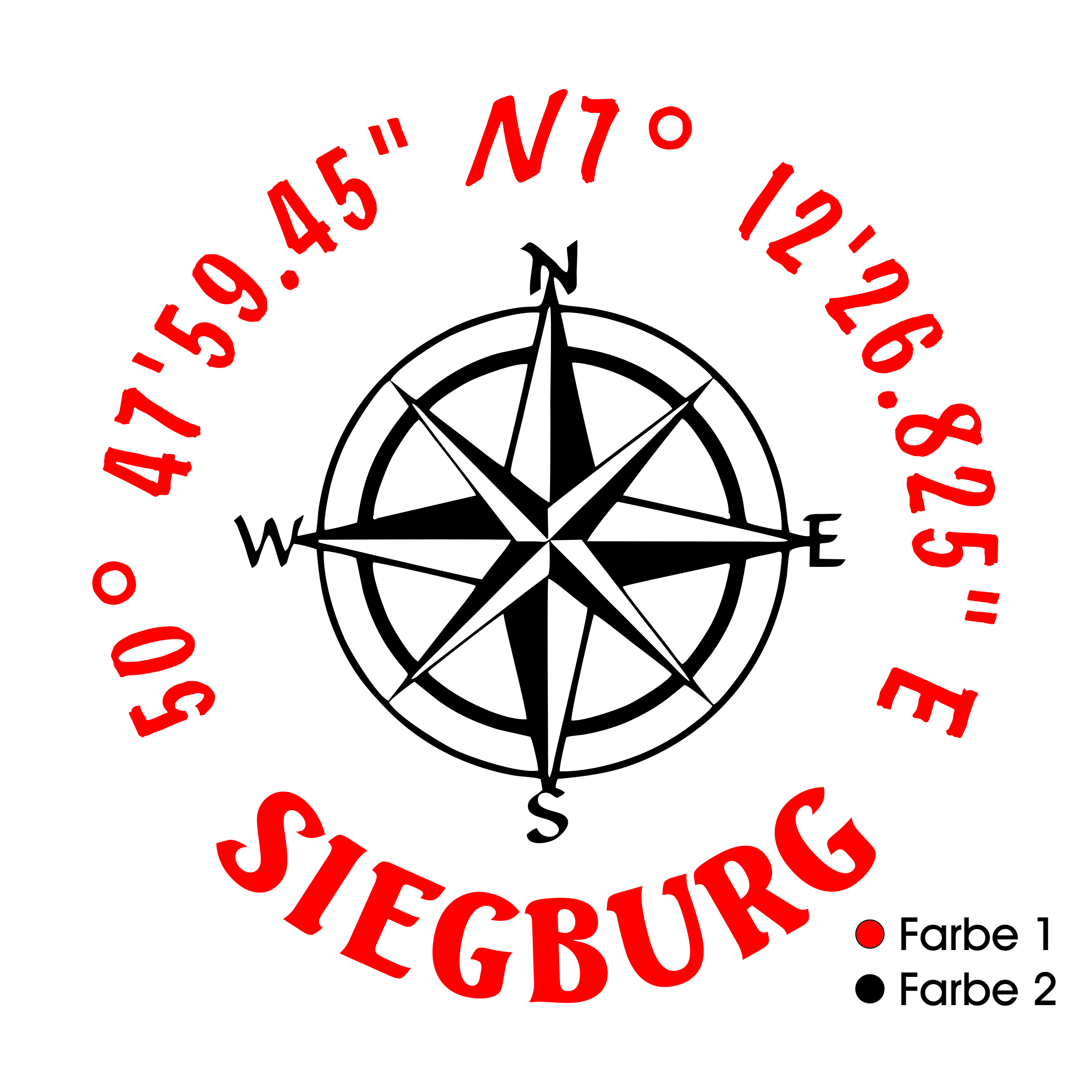 Siegburg Premium Hoodie mit 3D Stickmotiv Kompass