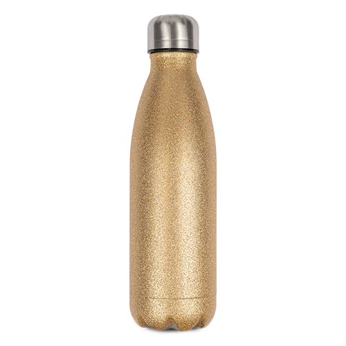Edelstahl-Thermoflasche 500 ml mit Glitzerfarbe gold